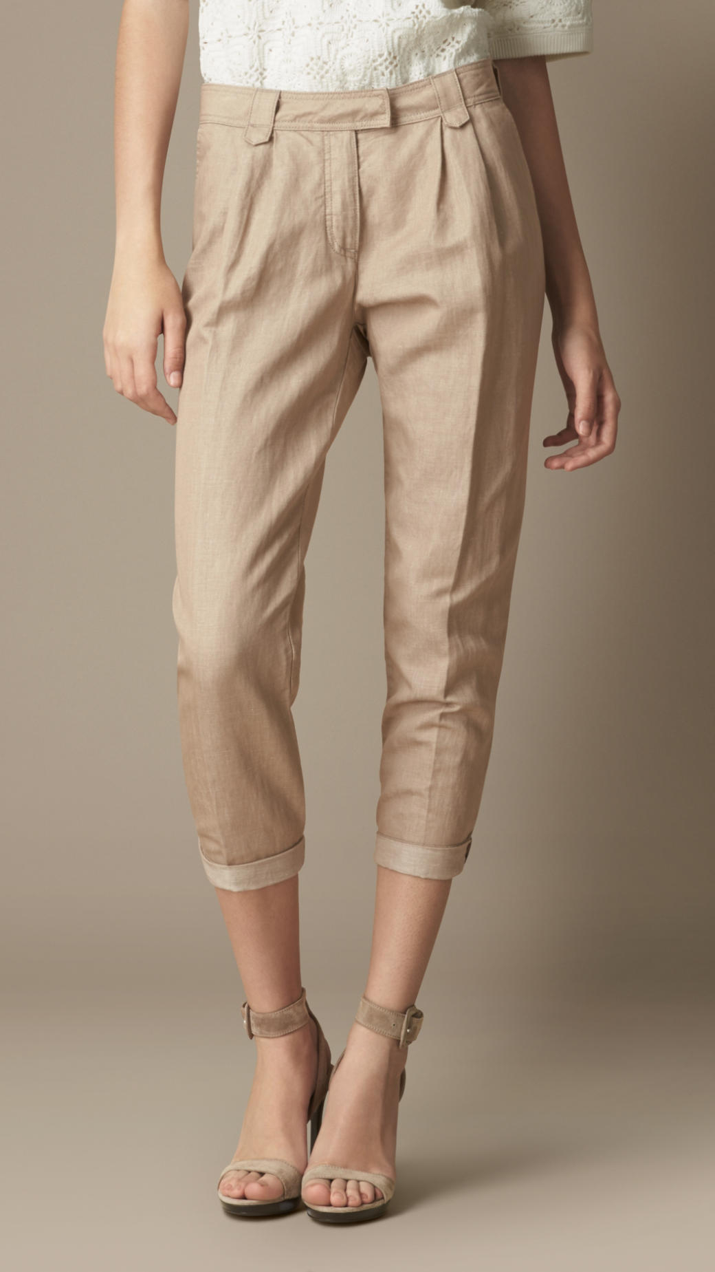 linen tapered pants