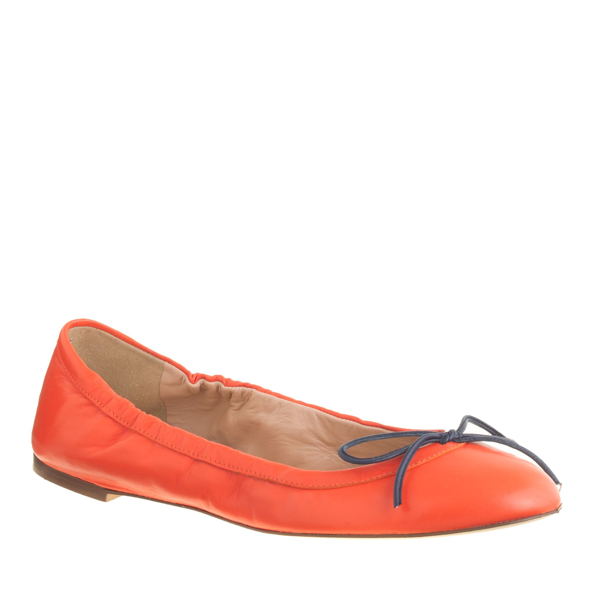 Lyst J.Crew Emma Bow Ballet Flats in Orange