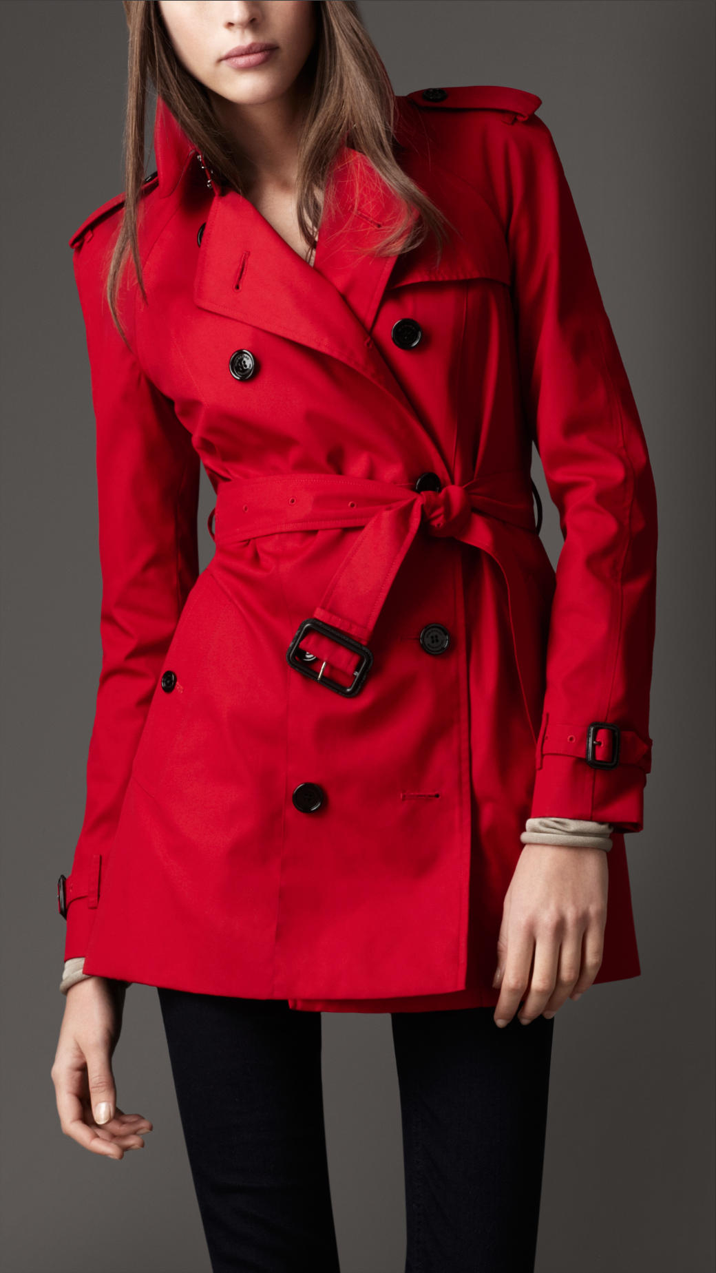 Lyst - Burberry Short Cotton Blend Heritage Trench Coat in Red