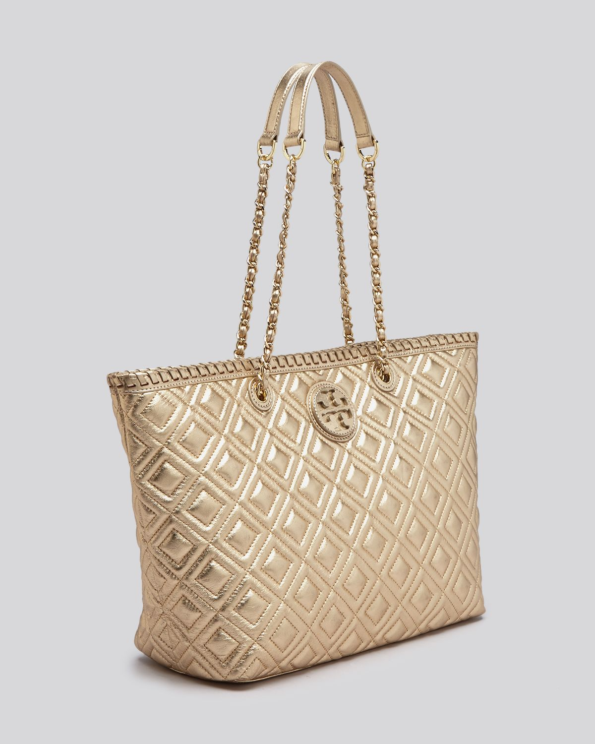 Lyst - Tory burch Tote - Small Marion Quilted Metallic in Metallic