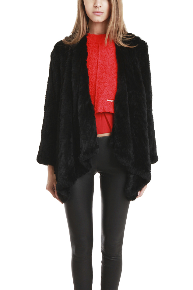 Lyst - H Brand Ashleigh Rabbit Fur Jacket in Black