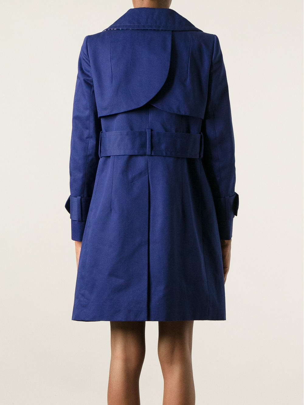 Carven Trench Coat in Blue | Lyst