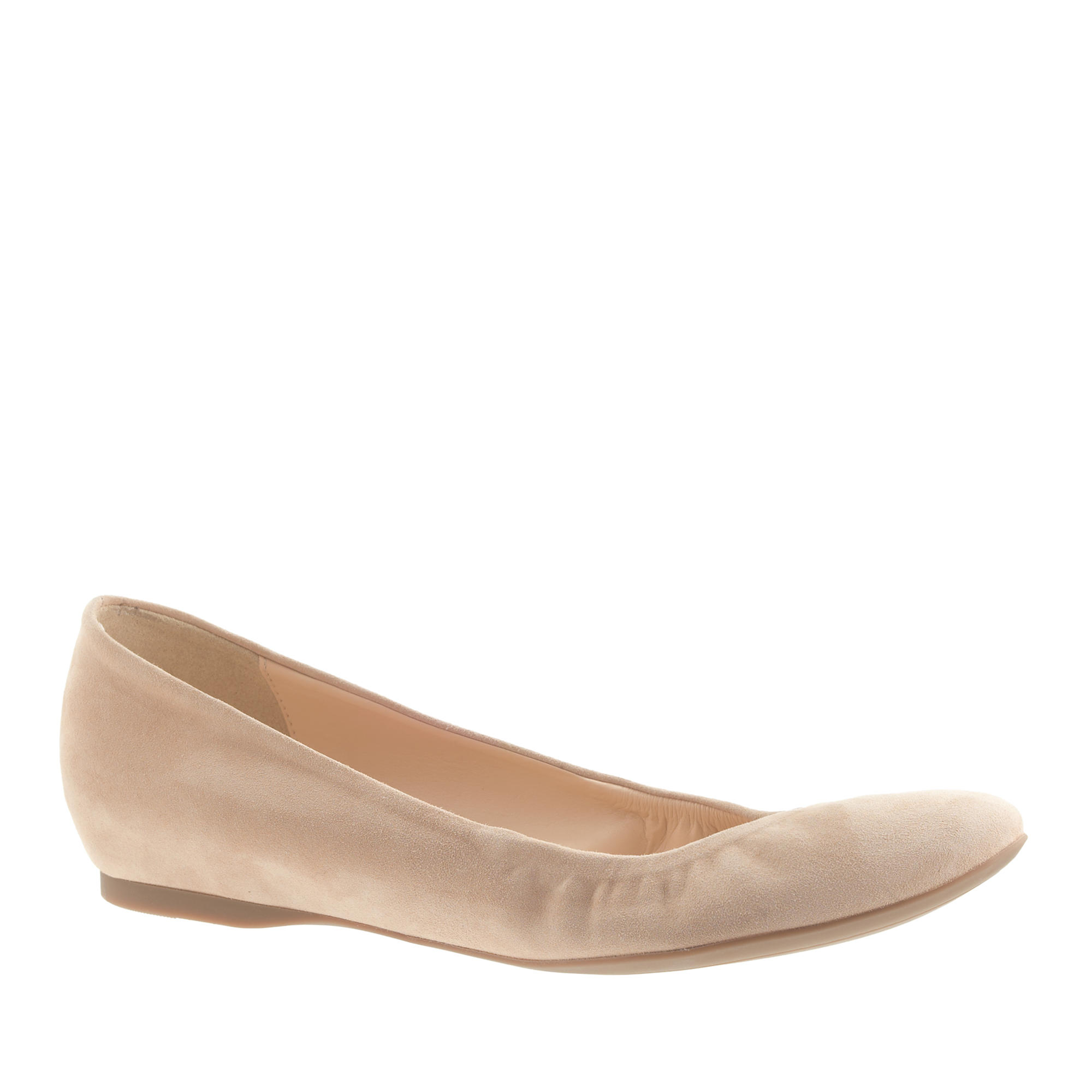J.crew Cece Suede Ballet Flats in Natural | Lyst