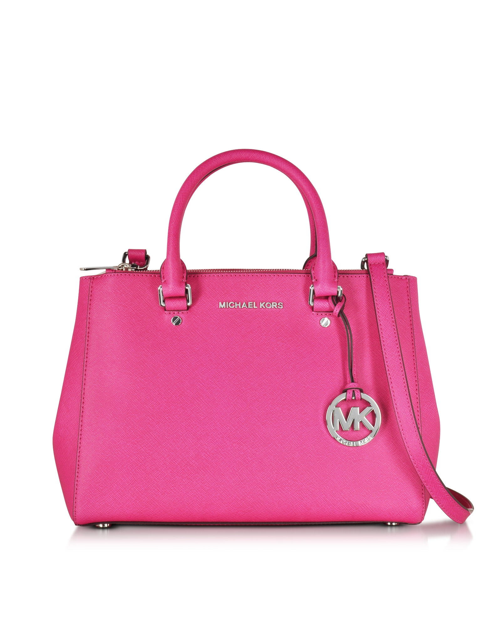 Michael kors Sutton Raspberry Saffiano Leather Medium Satchel Bag in ...