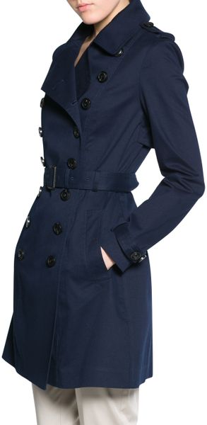 Mango Classic Cotton Trench Coat in Blue (Navy) | Lyst