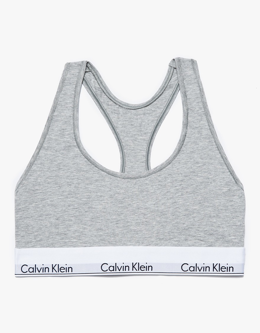 Calvin klein Modern Cotton Bralette in Gray (grey heather) Lyst