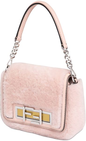 pink shearling bag