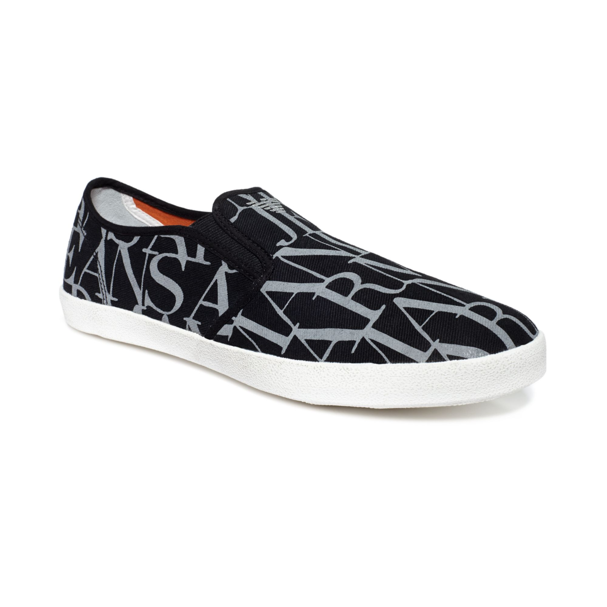 armani sneakers mens armani slipon sneakers in black for lyst armani sneakers mens armani slipon sneakers in black for lyst
