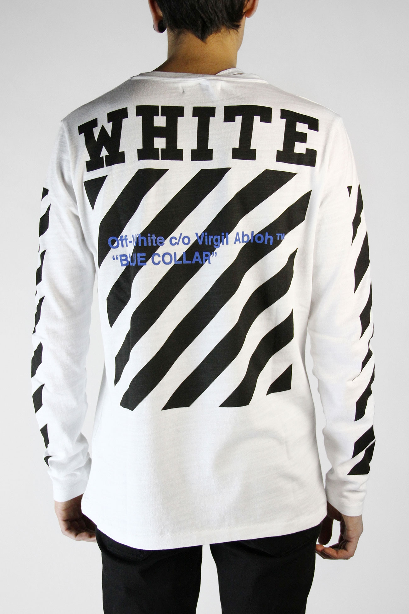 Off-white c/o virgil abloh Striped Long-Sleeved T-shirt in White for ...