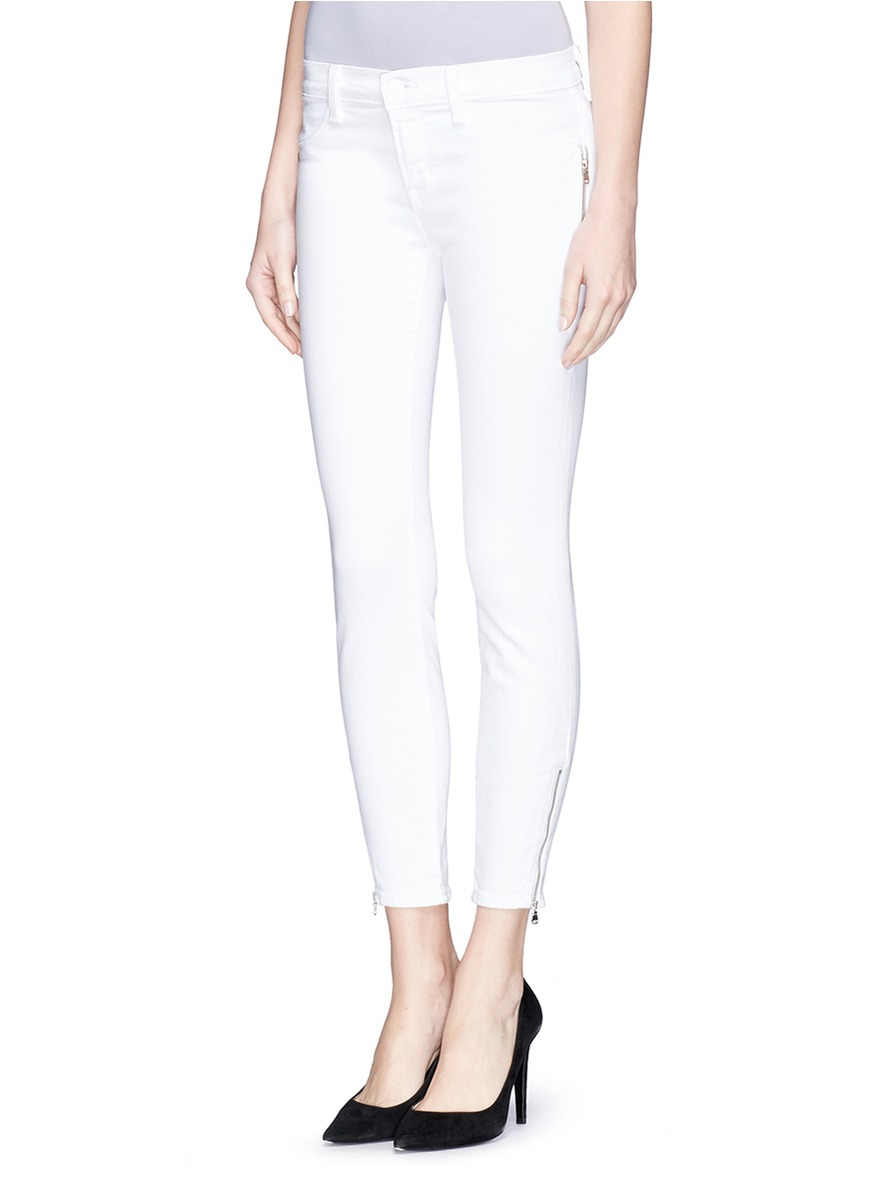 lyst j brand photo ready tali cropped in white lyst j brand photo ready tali cropped in white