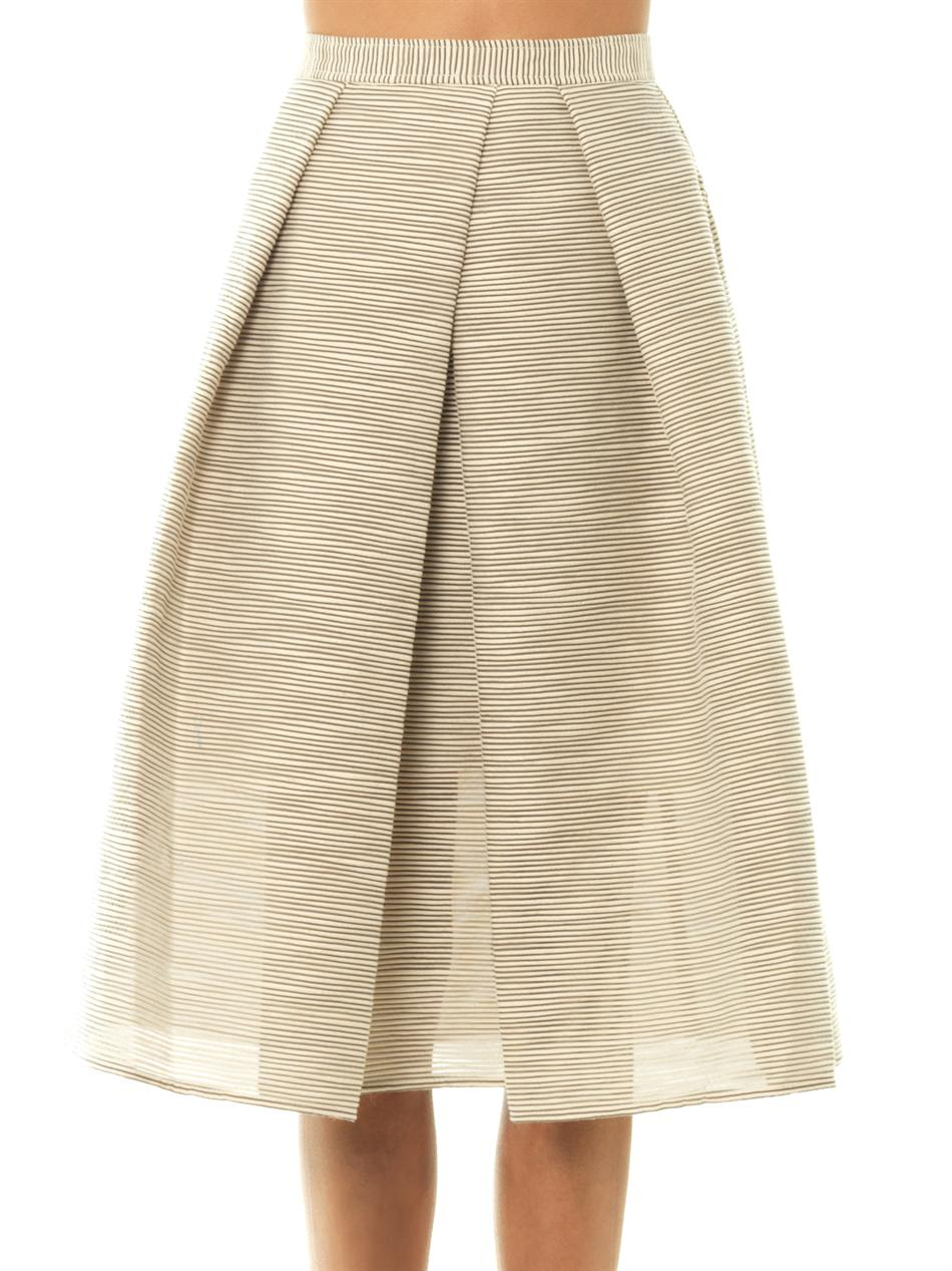 Lyst - Tibi Raffia Organza Skirt in Natural