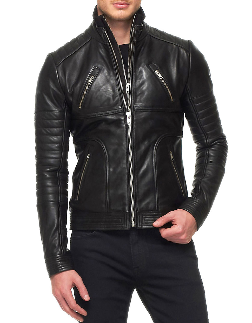 Lamarque Loaded Chopper Leather Jacket In Black For Men Lyst Gallery