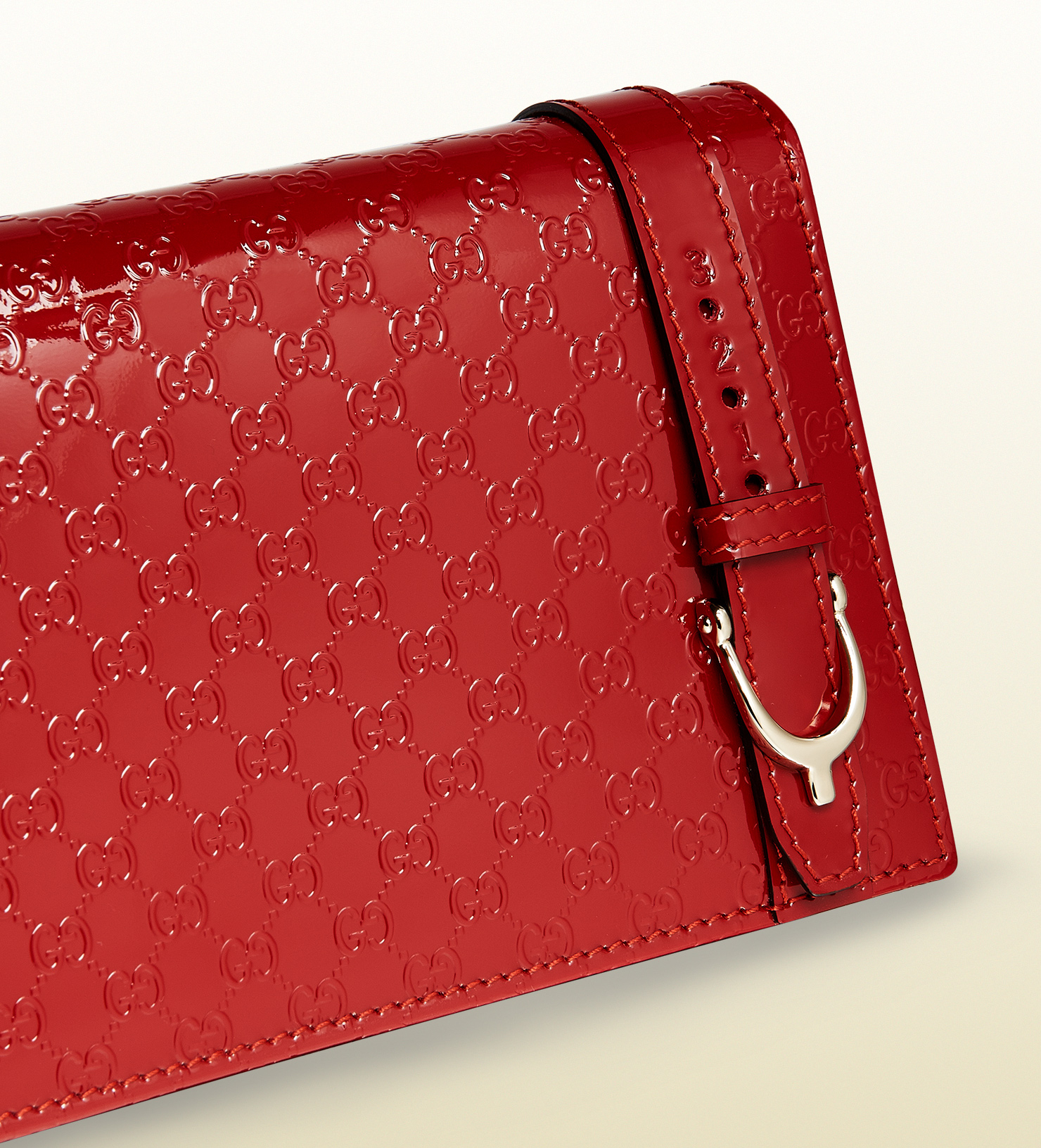 Lyst Gucci Nice Microssima Patent Leather Wallet Handbag In Red Gallery