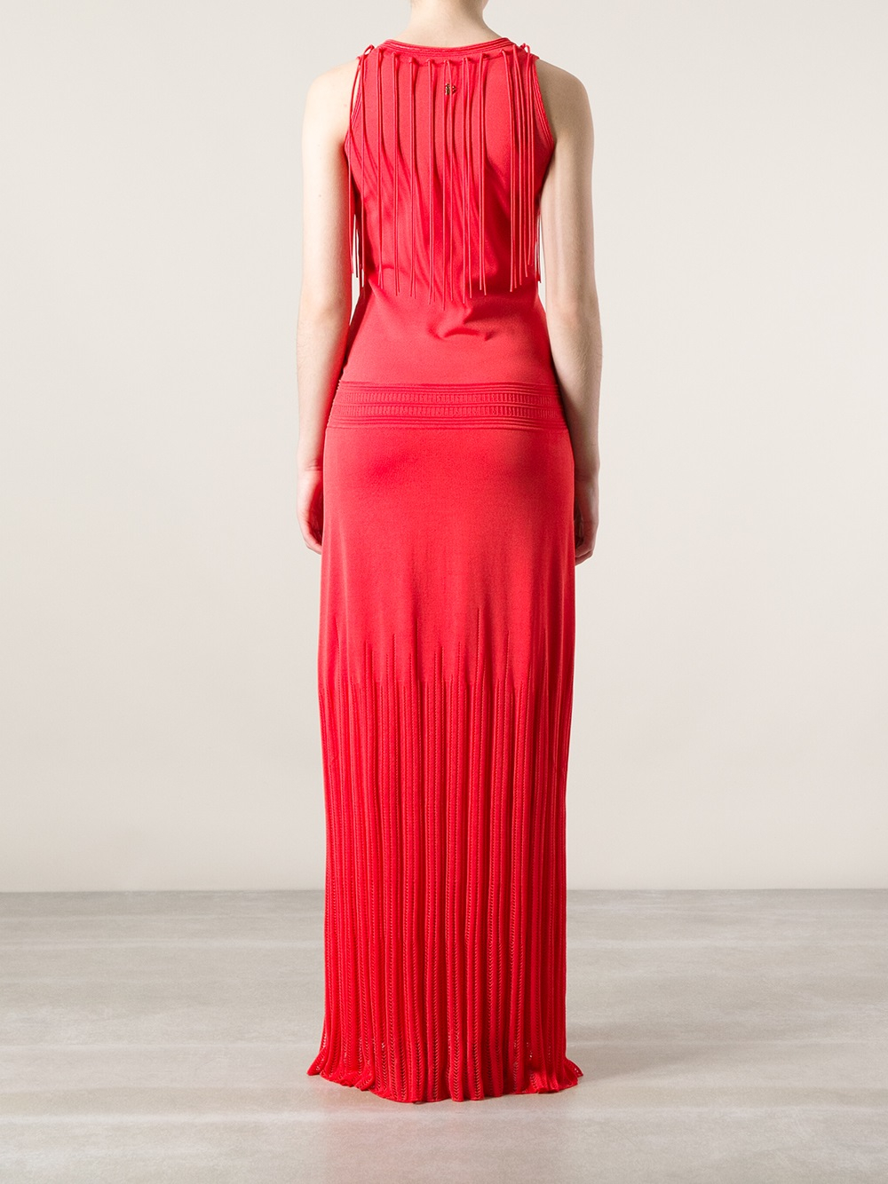 fringe evening gown