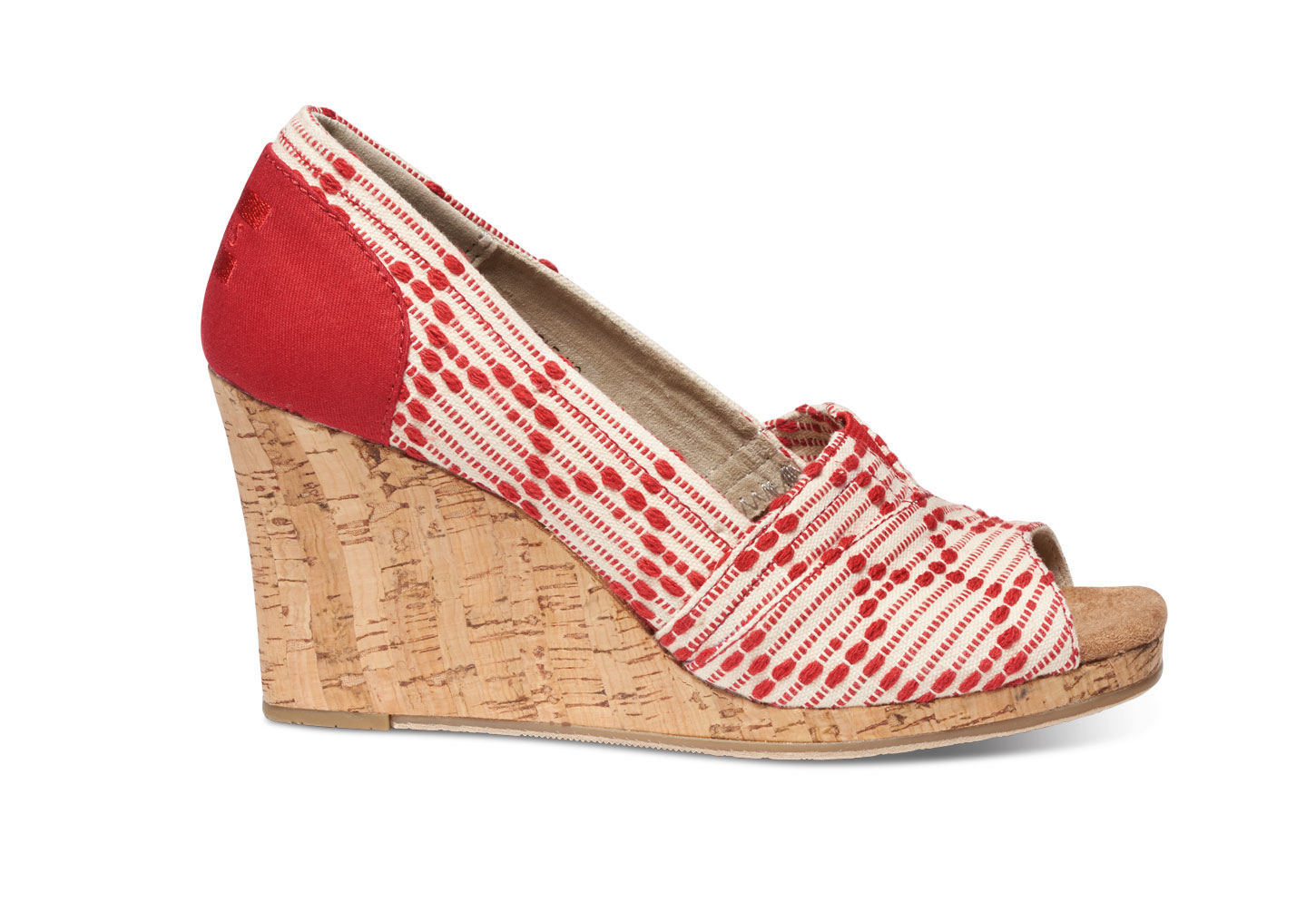 Lyst - Toms Scarlet Multi Cross Stitch Cork Women's Classic Wedges ... Gallery