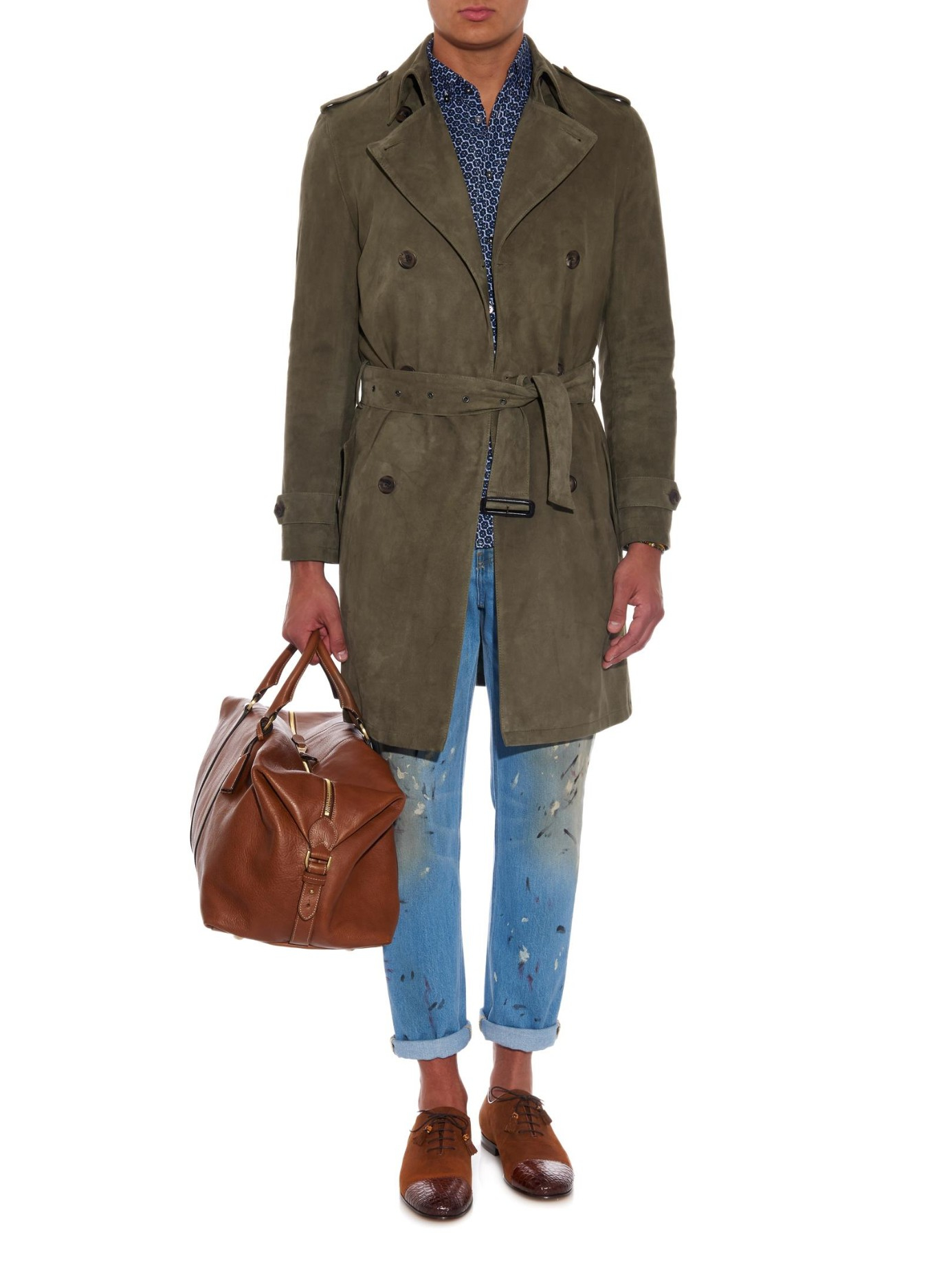 Zara Suede Trench Coat Mens Tradingbasis Model S Height Is 6 1 185cm Chest 39 99cm He Wearing An It 48 Italian Sizing True To Size Gucci Suede Trench Coat
