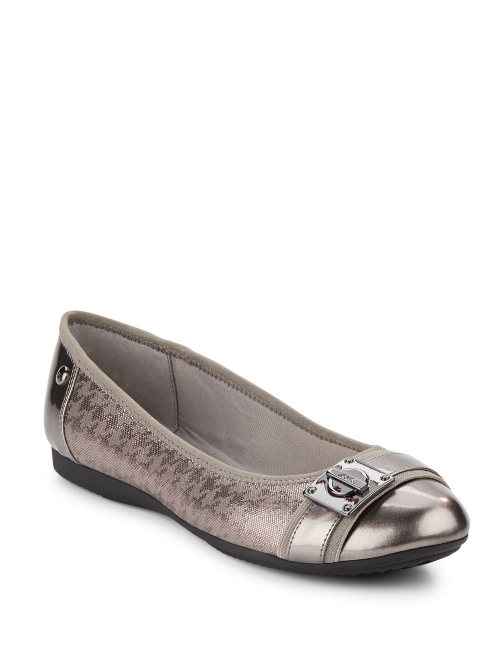 Anne klein If Only Houndstooth Flats in Metallic | Lyst