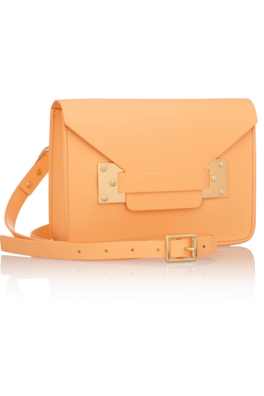 Sophie hulme Envelope Mini Leather Shoulder Bag in Orange | Lyst