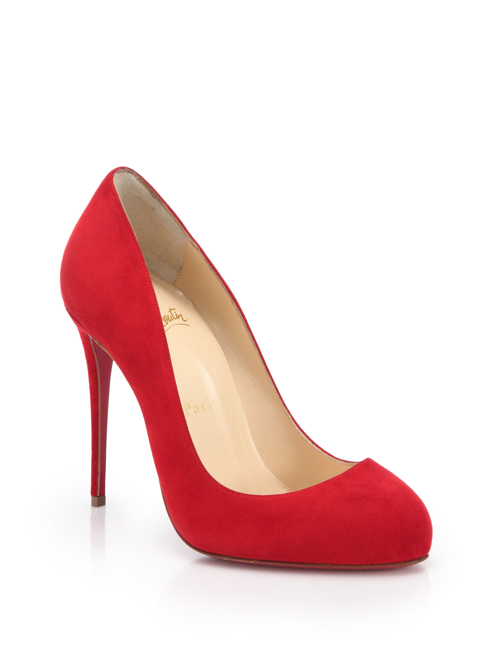 Lyst - Christian louboutin Dorissima Suede Pumps in Red
