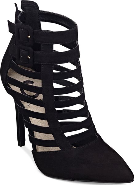 G By Guess Womens Dareful Caged Shooties in Black | Lyst