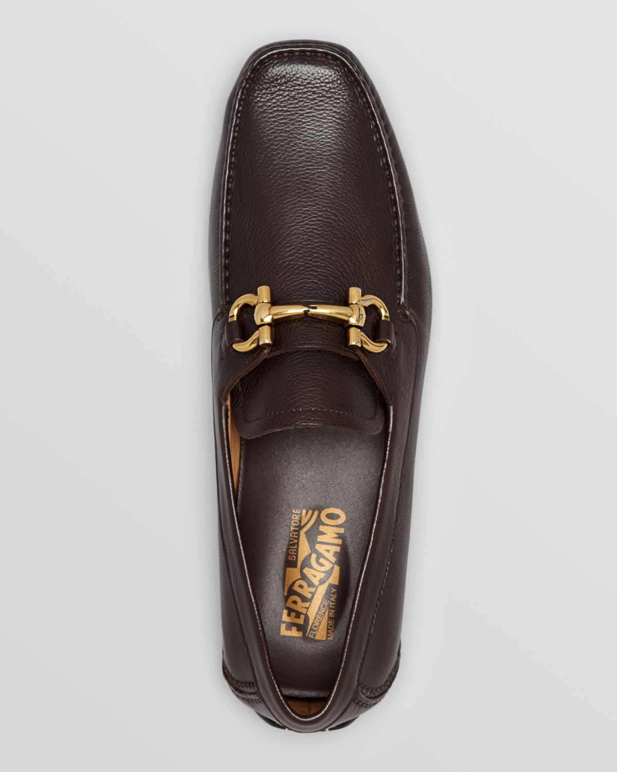 Lyst - Ferragamo Parigi Pebbled Leather Driving Loafers in Brown for Men