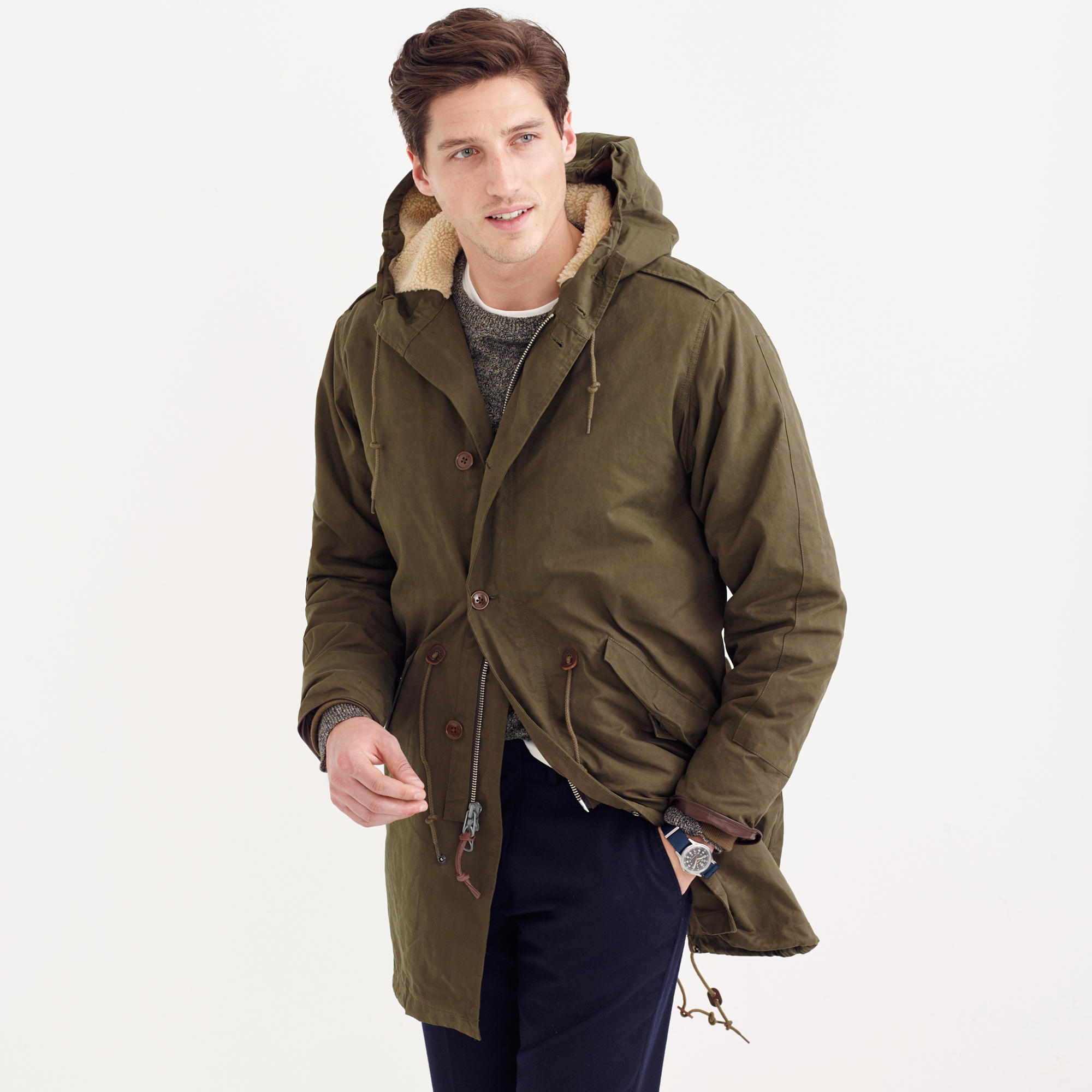 J.crew Hooded Fishtail Parka With Primaloft in Green for Men | Lyst