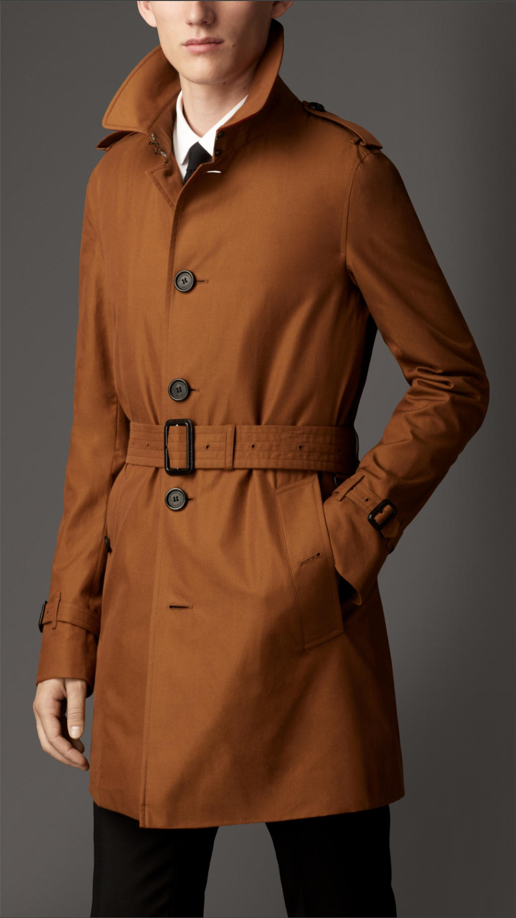 Burberry Midlength Wool Cashmere Trench Coat In Brown For Men Lyst Gallery