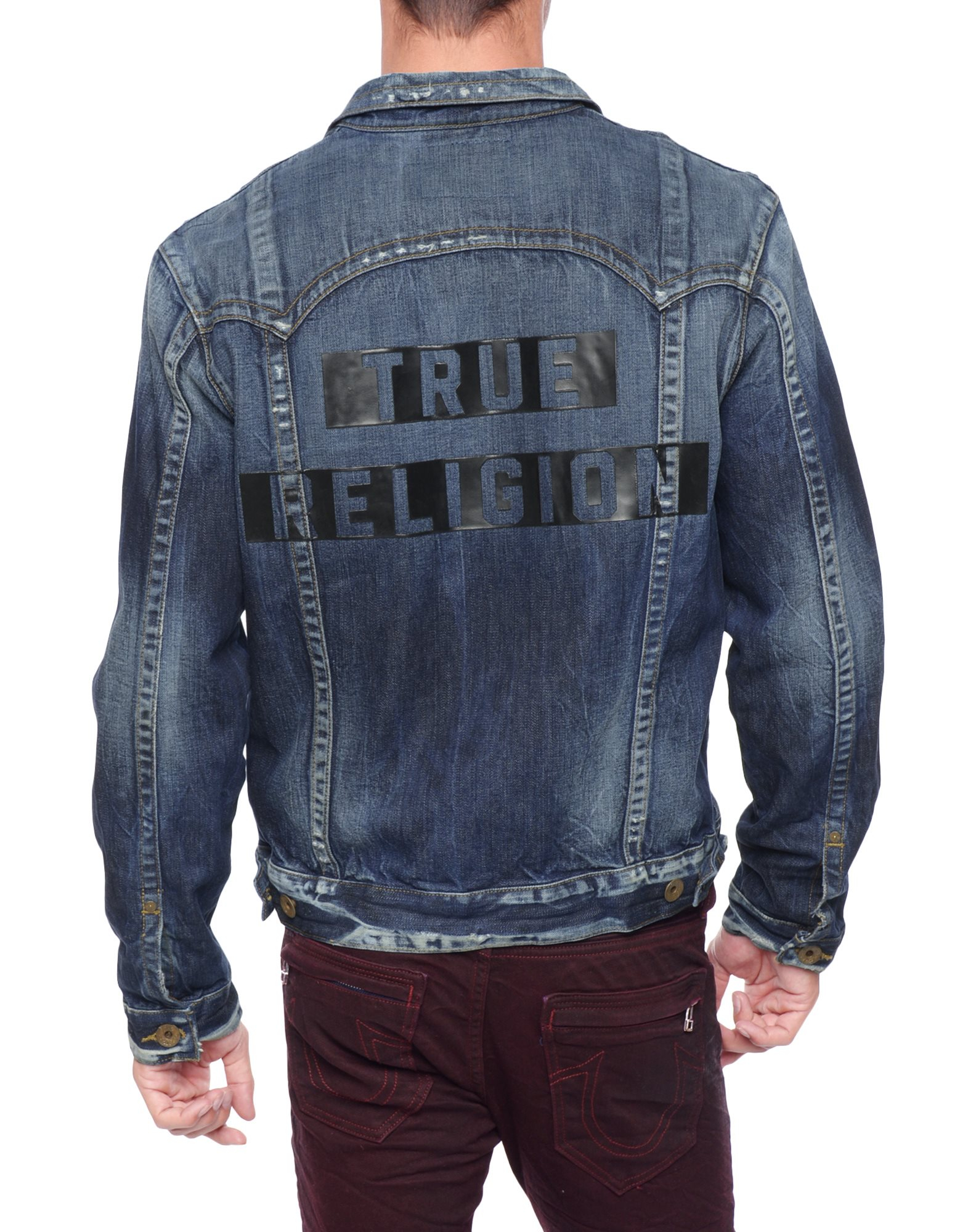 Lyst - True Religion Danny Slim High Density Logo Denim Mens Jacket in