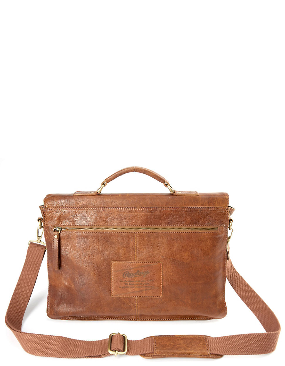Lyst Rawlings Rugged Leather Messenger Bag In Natural For Men