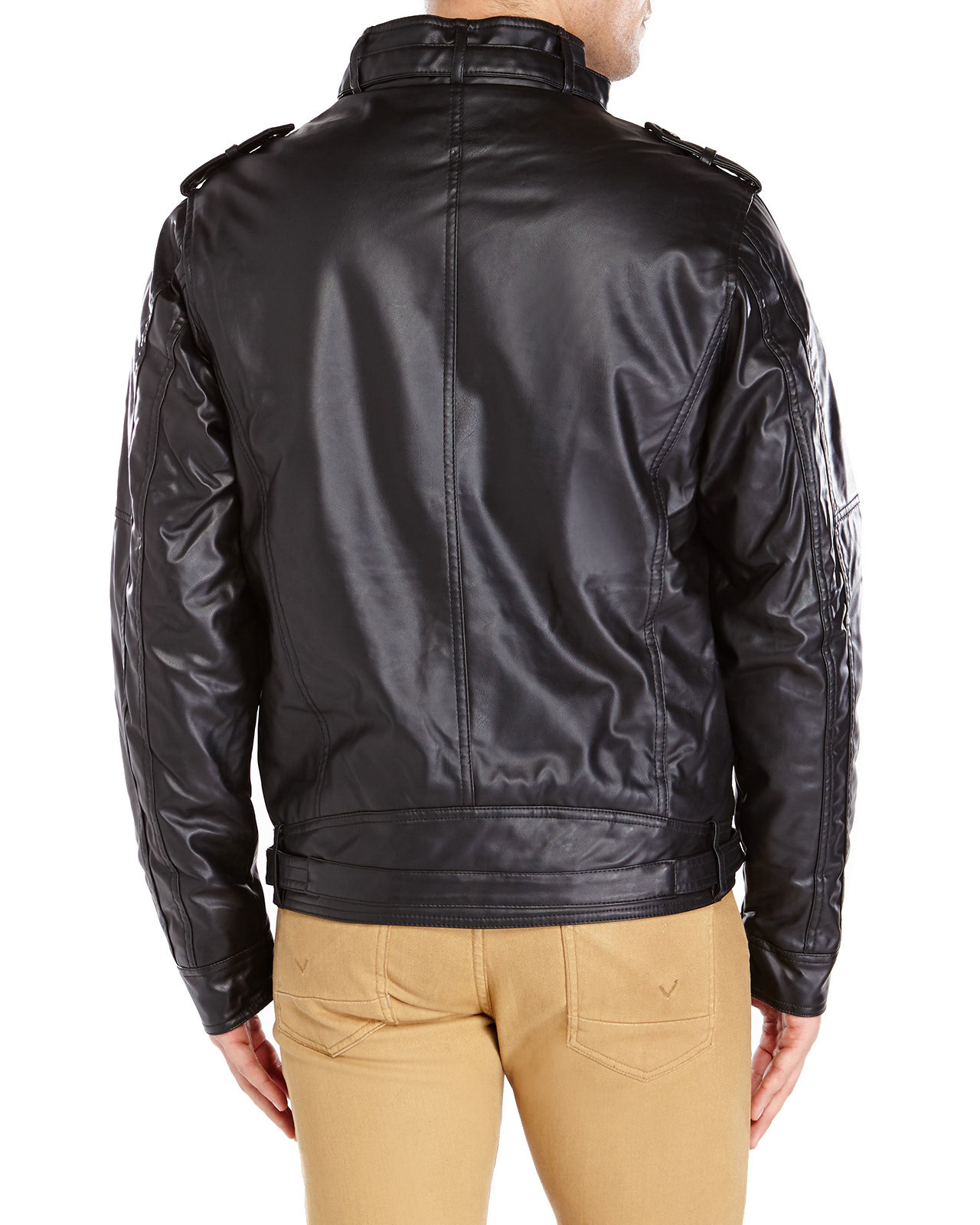 Brave soul Black Faux Leather Jacket in Black for Men | Lyst