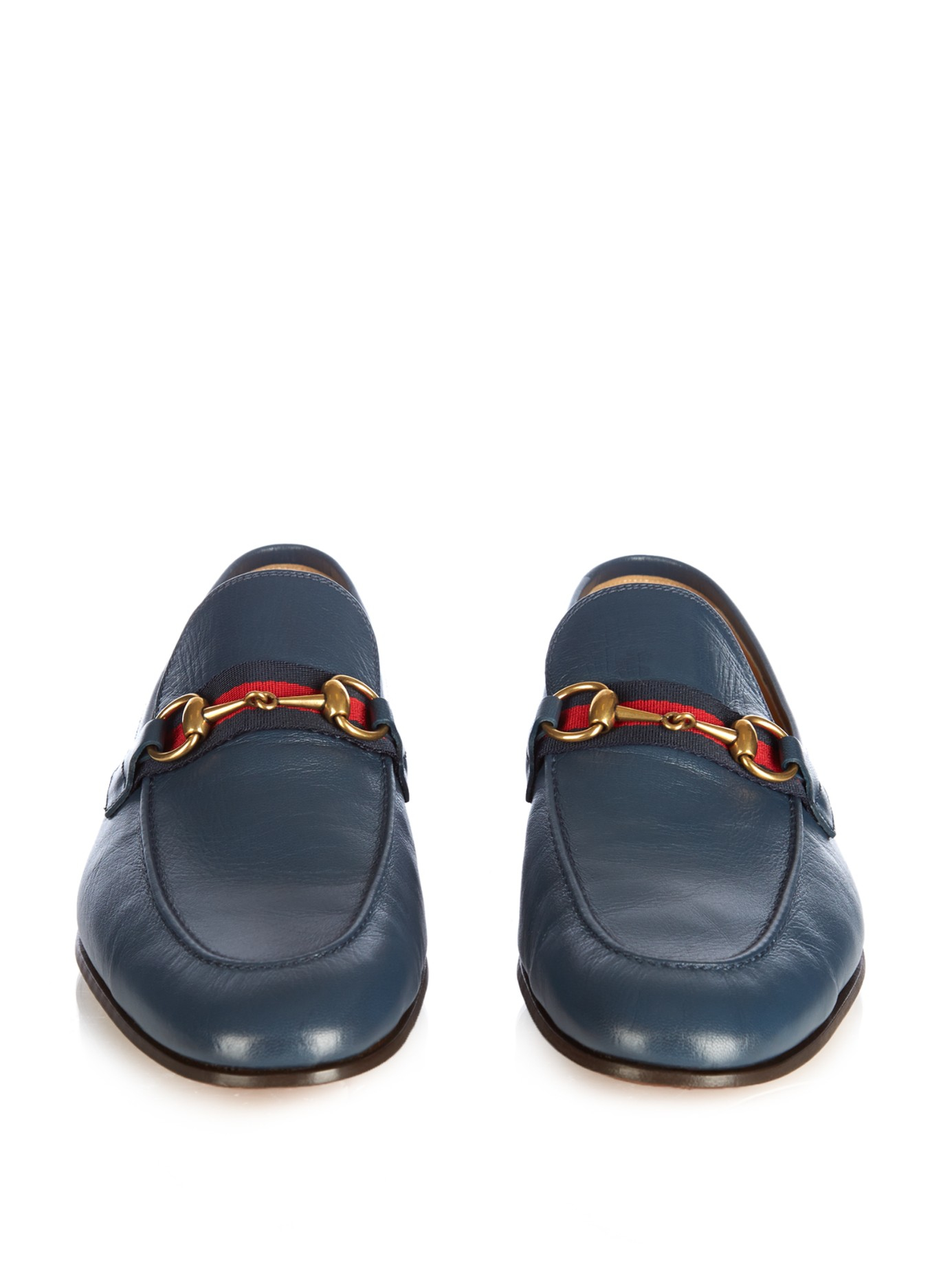Lyst - Gucci Horsebit Leather Loafers in Blue for Men