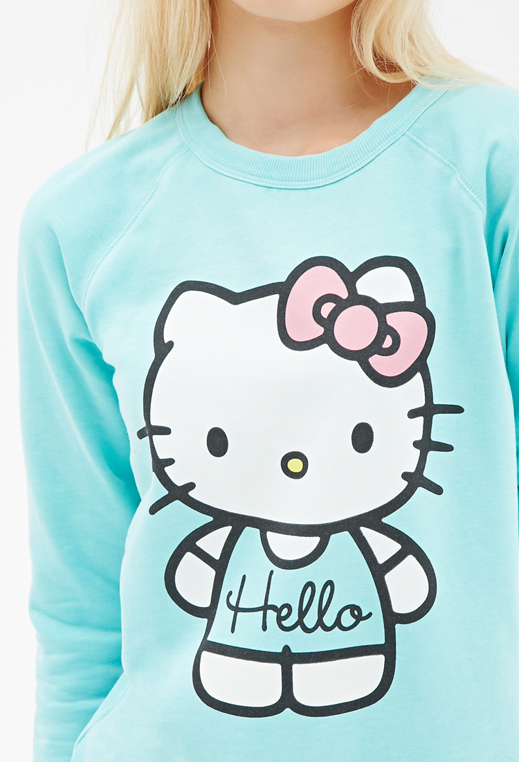 Lyst - Forever 21 Hello Kitty Sweatshirt in Green