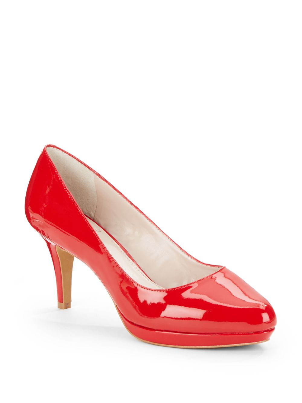 Vince Camuto Desti Patent Leather Platform Pumps in Red | Lyst