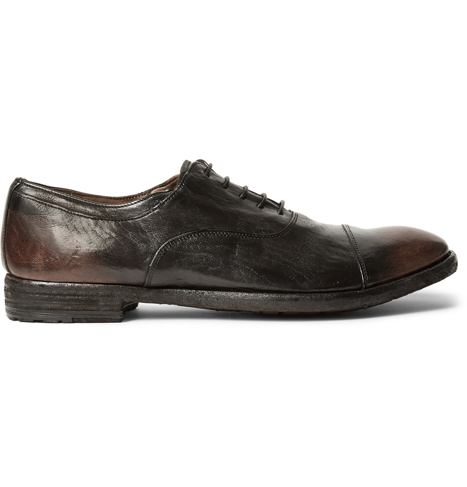Officine Creative Archive Burnished-Leather Oxford Shoes in Brown for ...