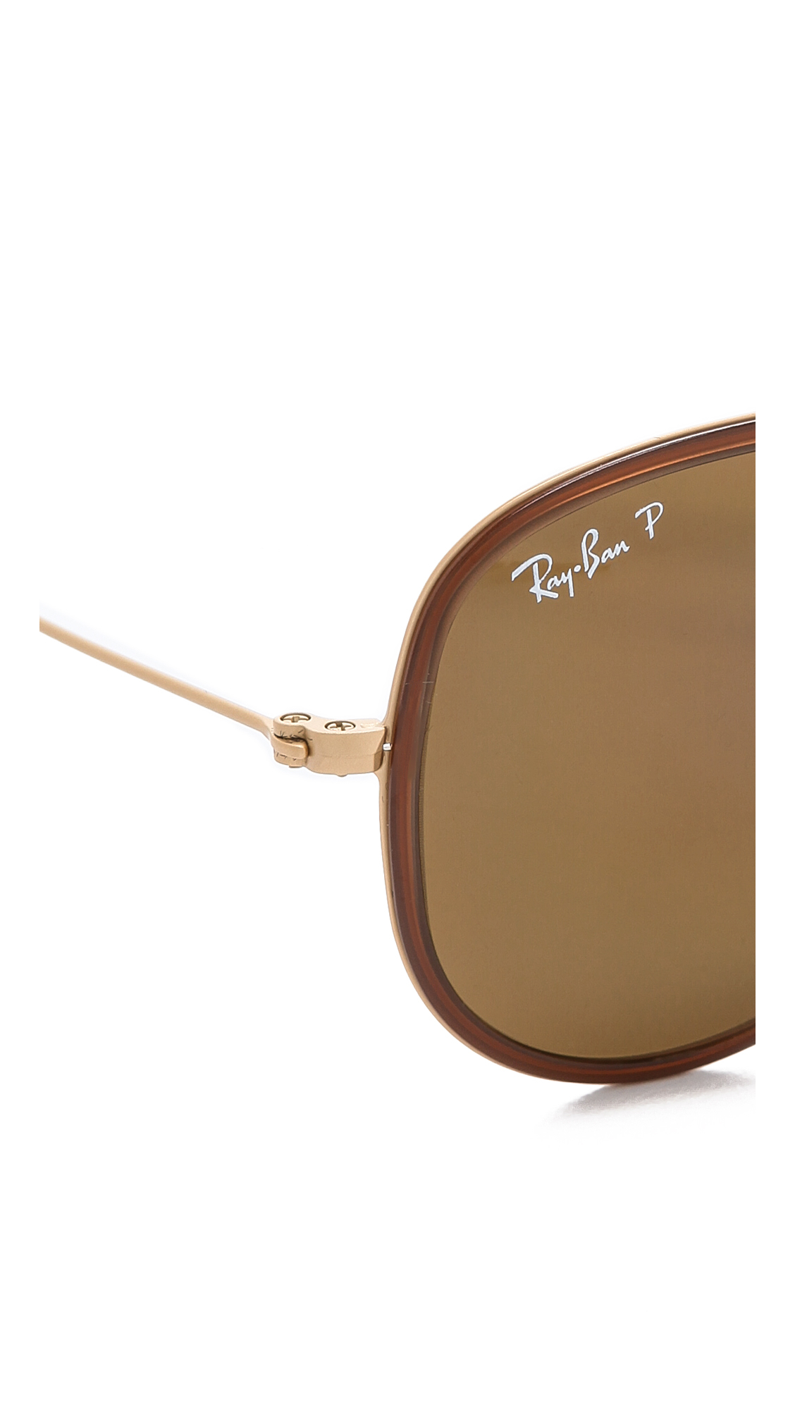 Lyst RayBan Icons Avator Polarized Sunglasses Sand Golddark Brown in