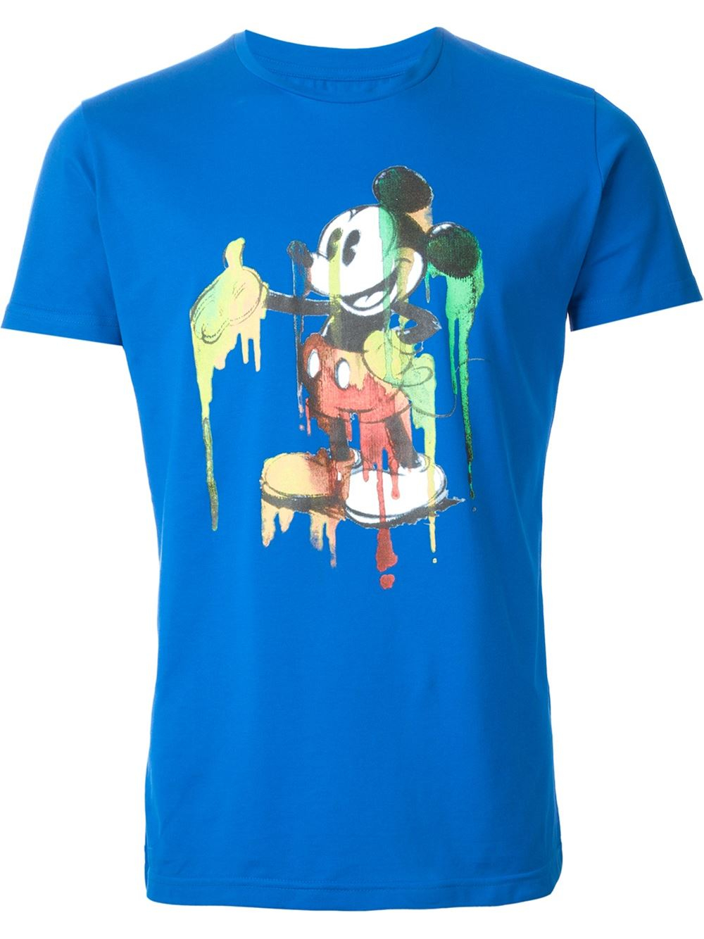 Iceberg Mickey Mouse Print T Shirt In Blue For Lyst iceberg mickey mouse print t shirt in blue for lyst