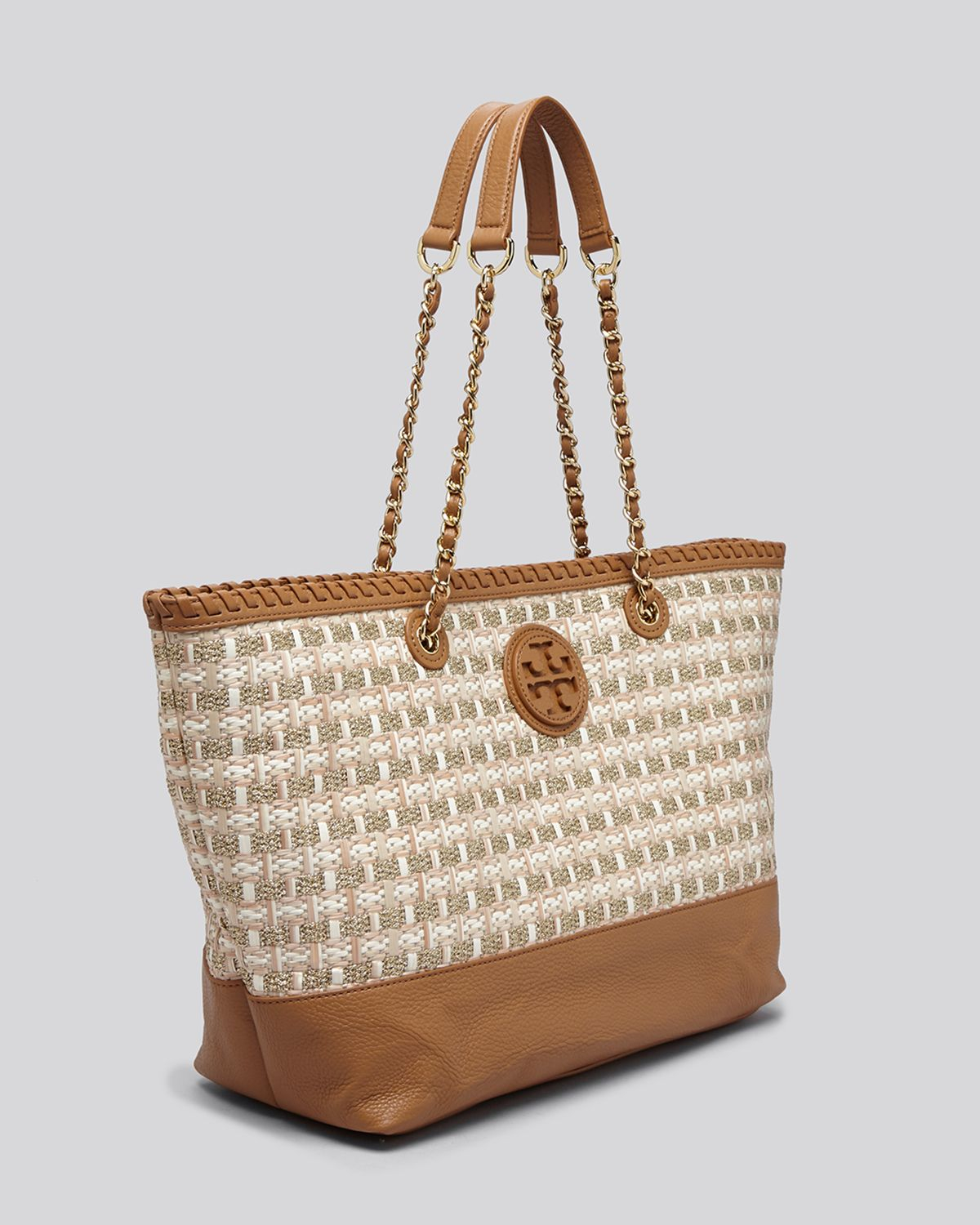 tory burch braided handle tote