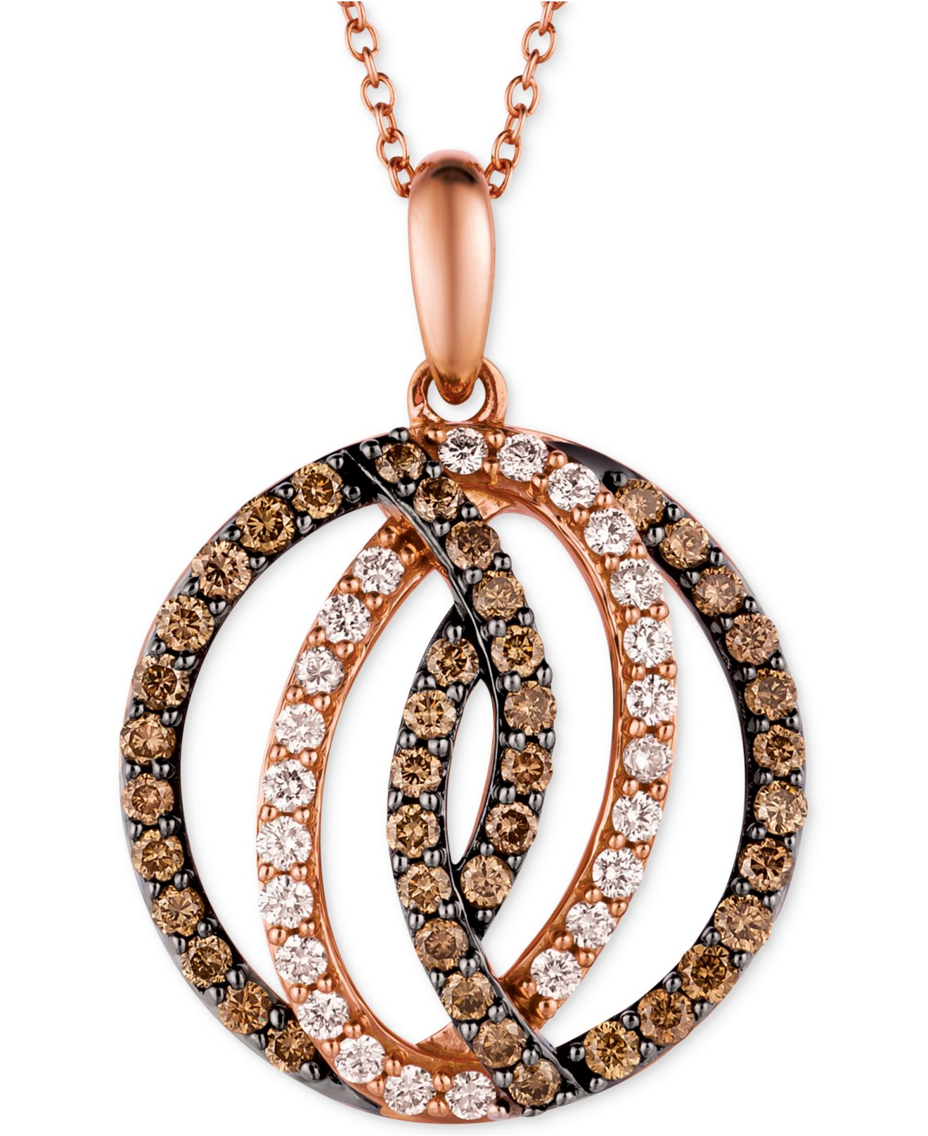 Le vian Chocolatier® Diamond Circle Pendant In 14k Strawberry Rose Gold (1 Ct. T.w.) in Red Lyst
