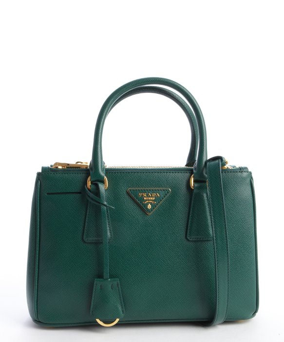 Lyst Prada Emerald Saffiano Leather Top Handle Bag In Green