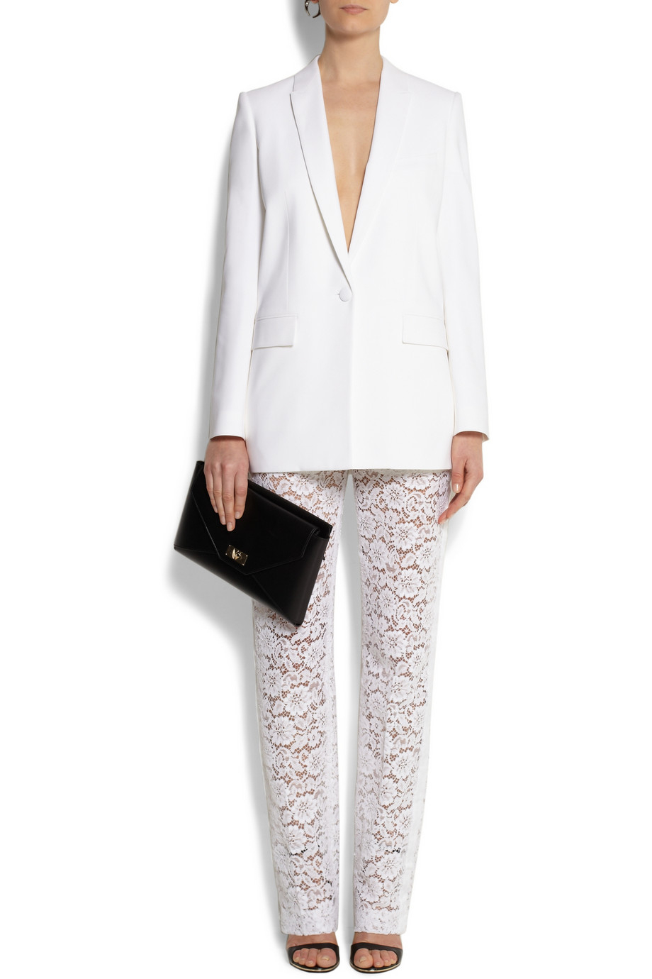 white lace pants outfit