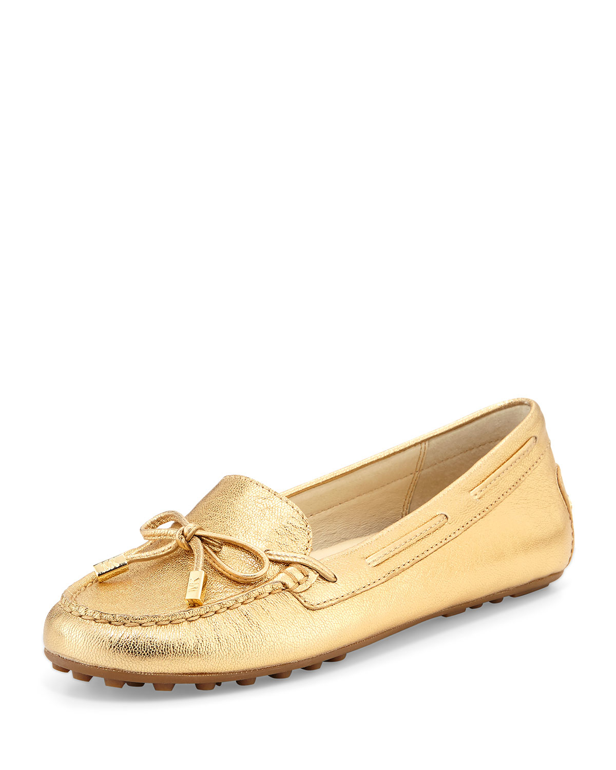 Michael michael kors Daisy Metallic Leather Moccasins in Gold (PALE ...