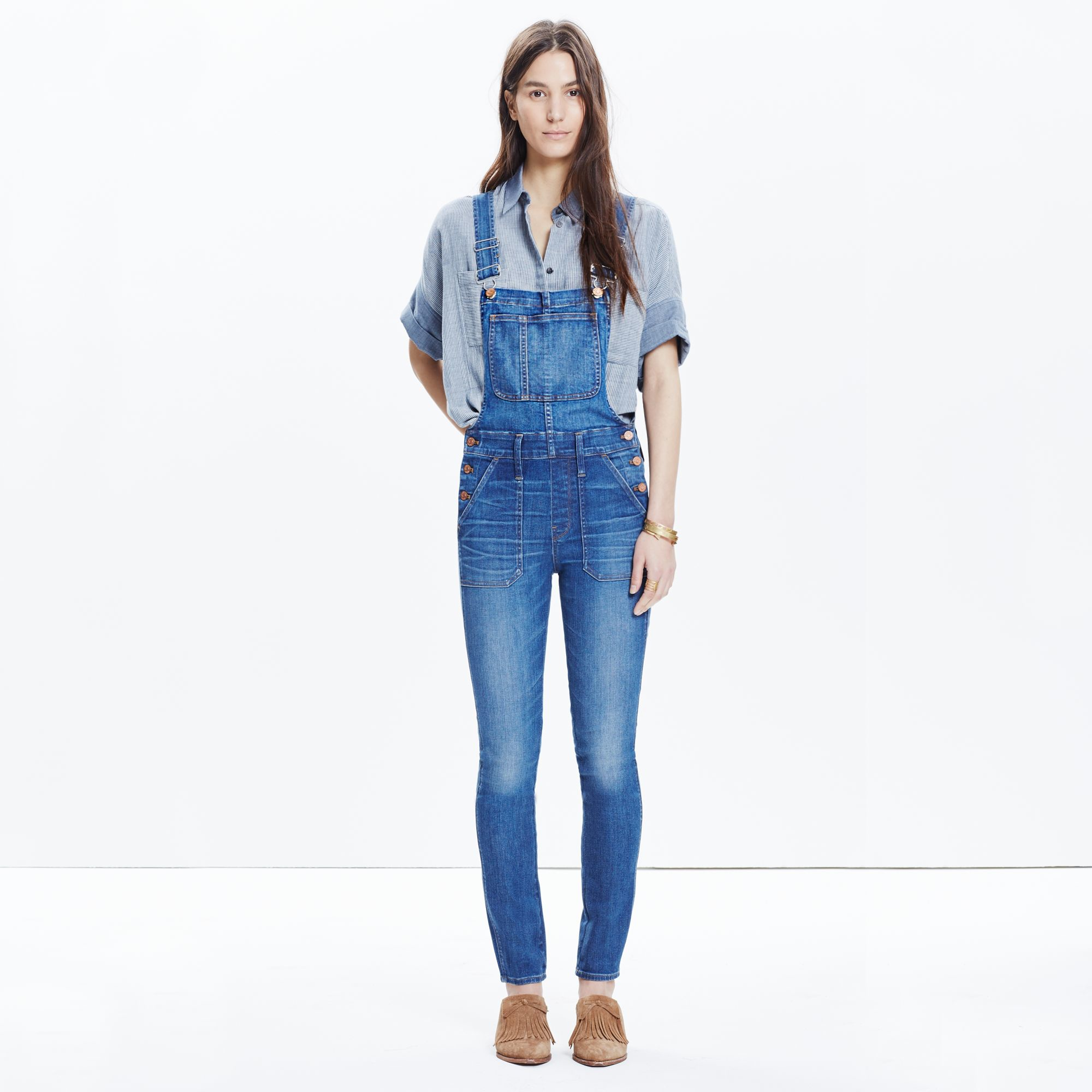 Lyst - Madewell Skinny Overalls In Camila Wash in Blue