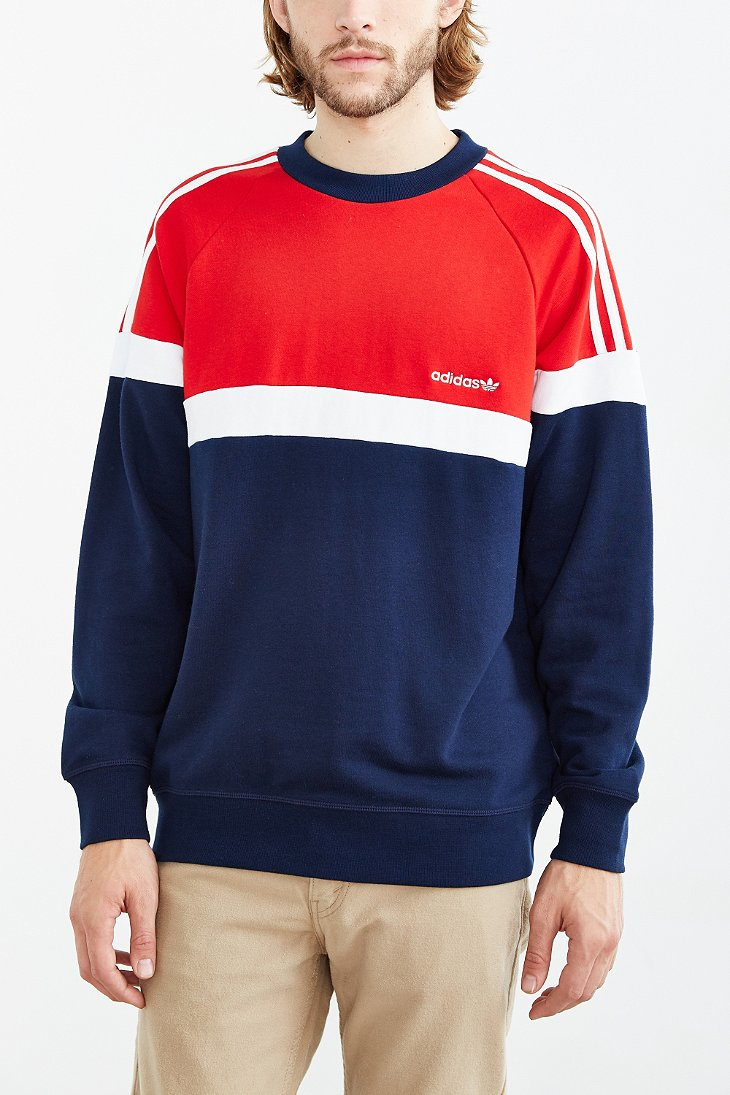 Lyst - Adidas Originals Itasca Crew Neck Sweatshirt in Blue for Men