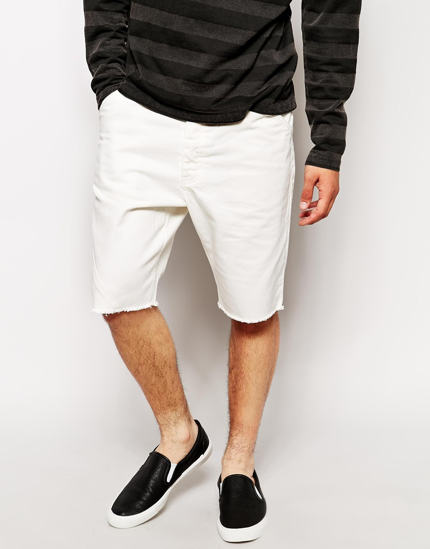 Cheap Monday Denim Shorts in White for Men | Lyst