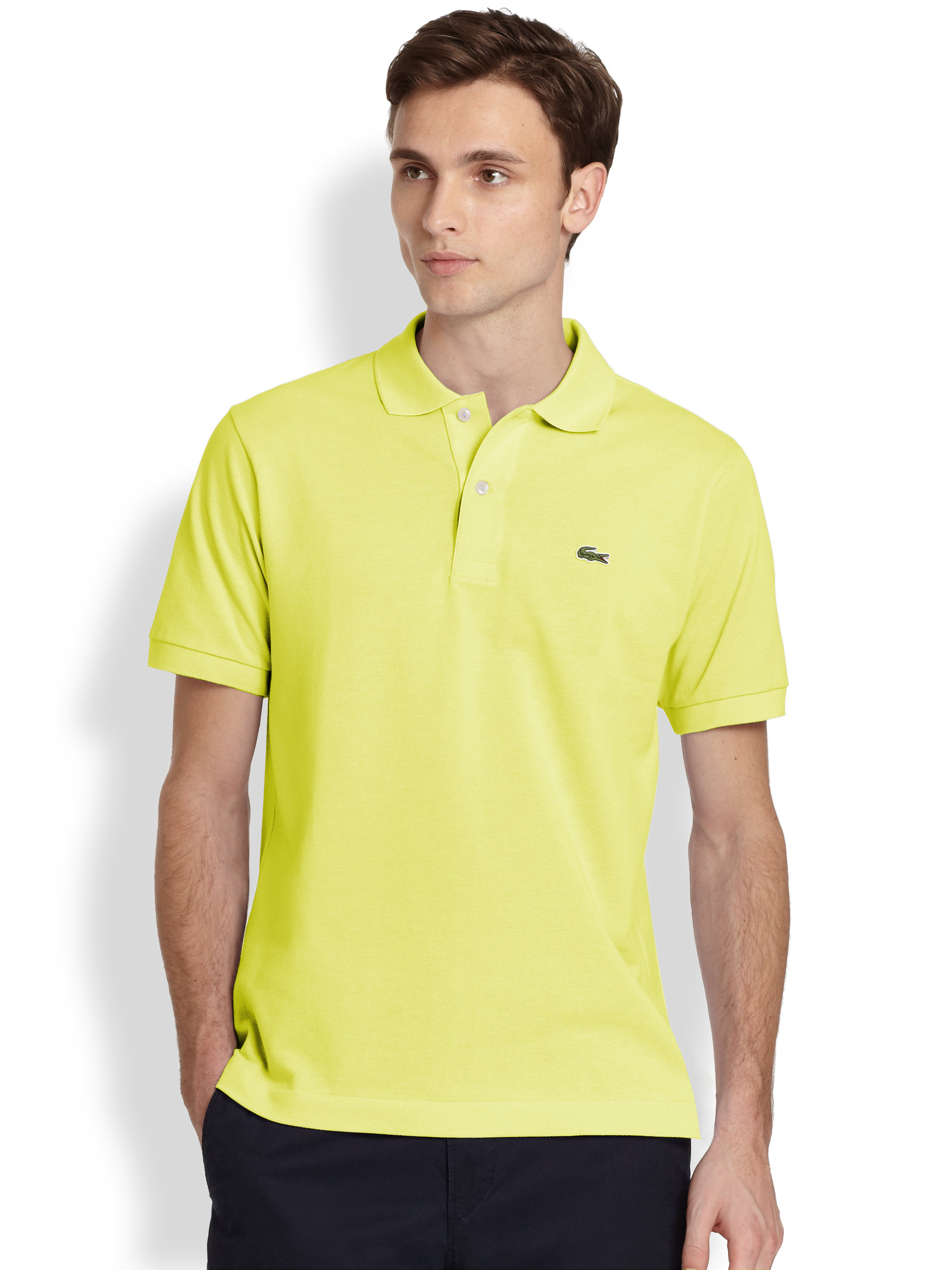 Lacoste Classic Pique Polo in Yellow for Men | Lyst