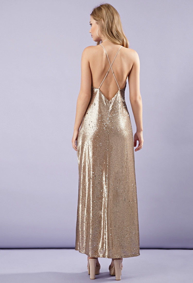 gold maxi dress forever 21