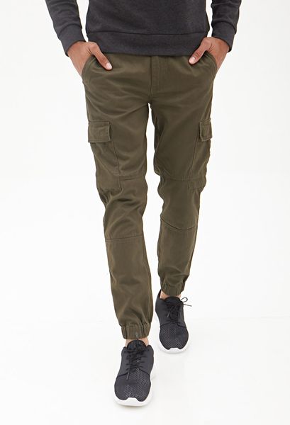 olive cargo joggers mens