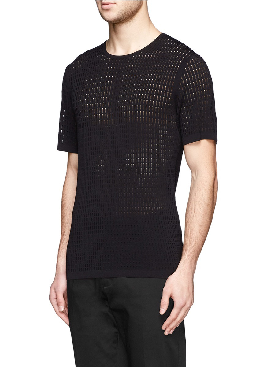 Lyst - Neil Barrett Mesh Knit T-shirt in Black for Men