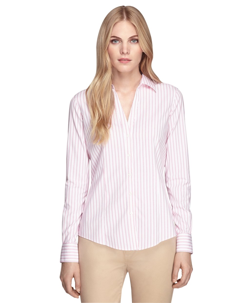 Lyst - Brooks Brothers Non-iron Fitted Stripe Dress Shirt in Pink