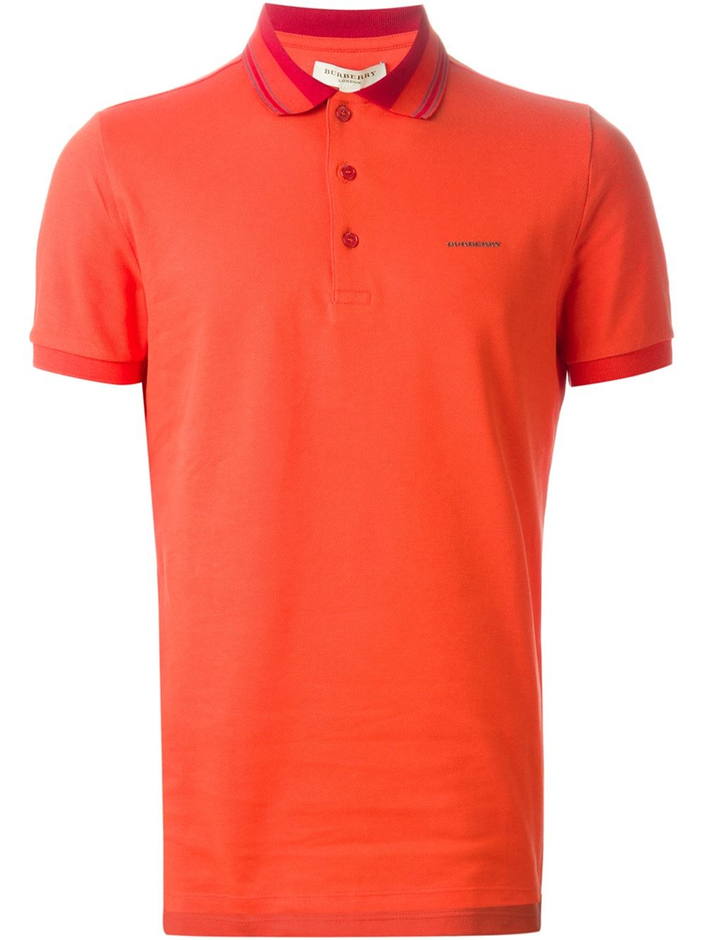 Burberry london Striped Collar Polo Shirt in Orange for Men (yellow ...